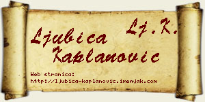 Ljubica Kaplanović vizit kartica